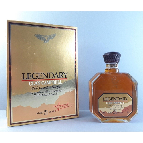 148B - A presentation case bottle of LEGENDARY CLAN CAMPBELL Old Scotch Whisky aged 21 years 70cl blended w... 