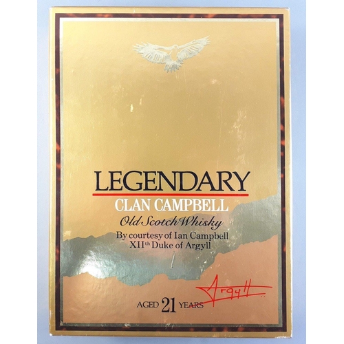 148B - A presentation case bottle of LEGENDARY CLAN CAMPBELL Old Scotch Whisky aged 21 years 70cl blended w... 