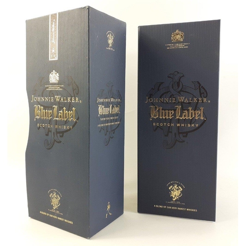 189 - Attractive JOHNNY WALKER Blue Label commemorative box with empty original bottle. A souvenir of an e... 