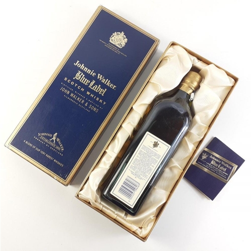 192 - A boxed 1 litre bottle of JOHNNIE WALKER Blue Label whisky bottle number Y05388JW#211