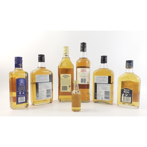 208 - A mixed lot of blended whisky to include 70cl bottles of STEWARTS CREAM of the BARLEY, FAMOUS GROUSE... 