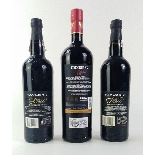 210 - A one litre bottle of COCKBURN'S Special Reserve port plus 2 bottles of TAYLOR'S Select Reserve Port... 