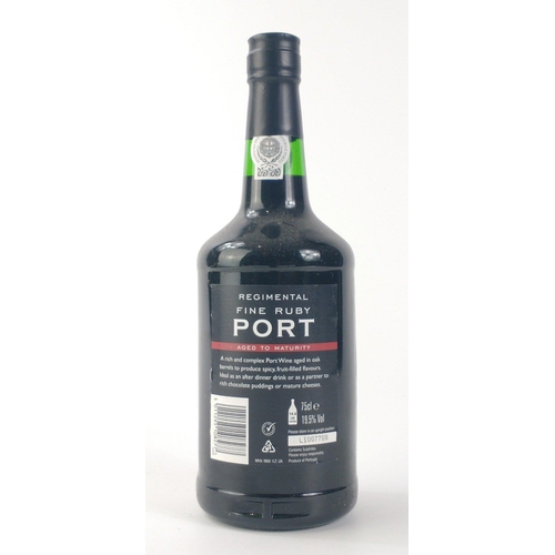 218 - A REGIMENTAL fine ruby port, 75cl#238