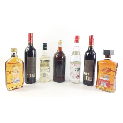 231 - A mixed lot to include two bottles of DUBONNET, a bottle of ZACHOS Ouzo, a 500ml bottle of ZUBROWKA ... 