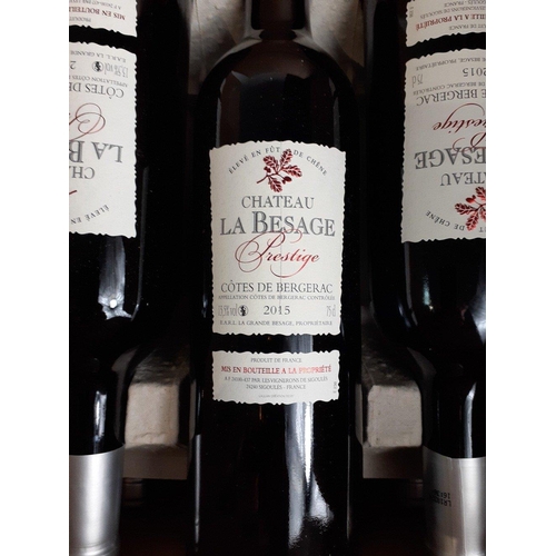 247 - A case of six 2015 CHATEAU LA BESAGE, Cotes De Bergerac wine. In well stored condition.#267