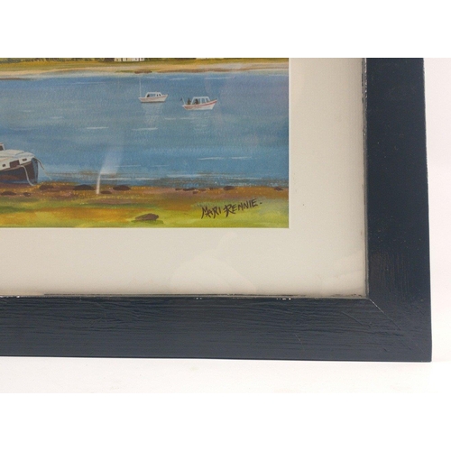 294 - LOCHRANZA Scene Isle of Arran original watercolour by Scottish artist MARI RENNIE 37cm x 27cm#315... 