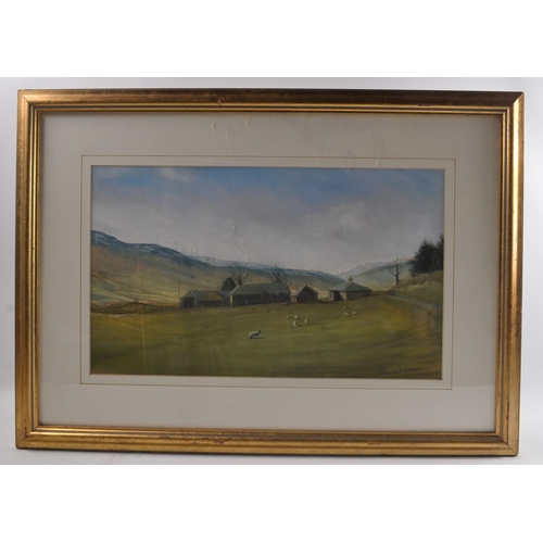 324 - MARGARET EVANS British, 'Farm Steading Glen Cova' pastel.#345