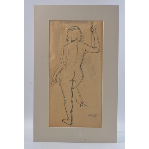 343 - CHARLES McCALL Scottish (1907-1989) 'Nude' pencil sketch painted in Paris c1930's.#364