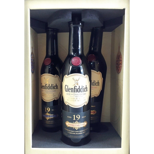 34C - A FIRM INVESTMENT! GLENFIDDICH AGE OF DISCOVERY 19 years aged 3 bottle pack 3 x 200ml single malt Sc... 