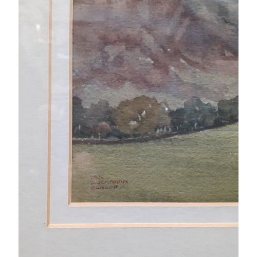 389 - IAN BUCHANAN DUNLOP. Signed Watercolour of Stanhope by Tweedsmuir. Frame measures 50 x 41cm.  Pictur... 