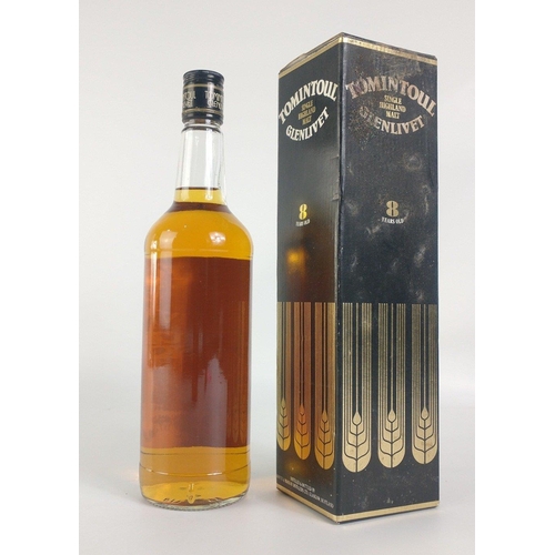 39 - A TOMINTOUL GLENLIVET single Highland malt, 8 year old.  Box with wear. 75cl#51