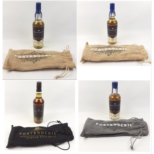 100 - Four bottles of PORTKNOCKIE to include LINKWOOD  2009 12 Year Old Single Cask #70550742 Portknockie ... 