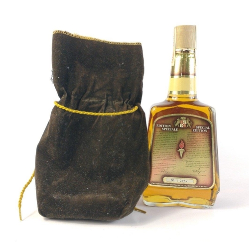 163A - An unusual bottle of Gibson OLYMPIC Limited Edition Canadian Whisky. 25 fl oz  bottle well presented... 