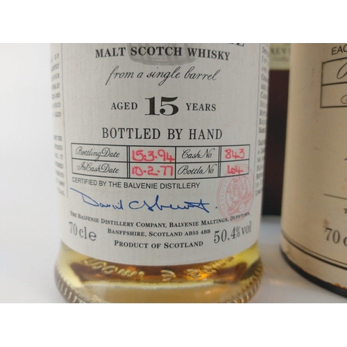 21 - The Balvenie Single Malt Scotch Whisky, 15 years old, 70cl bottled by hand, certified by the Balveni... 