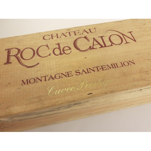 251 - INVESTMENT - CHATEAUX ROC de CALON Montagne Saint-Emilion 2005 1.5litre - still in original wooden b... 