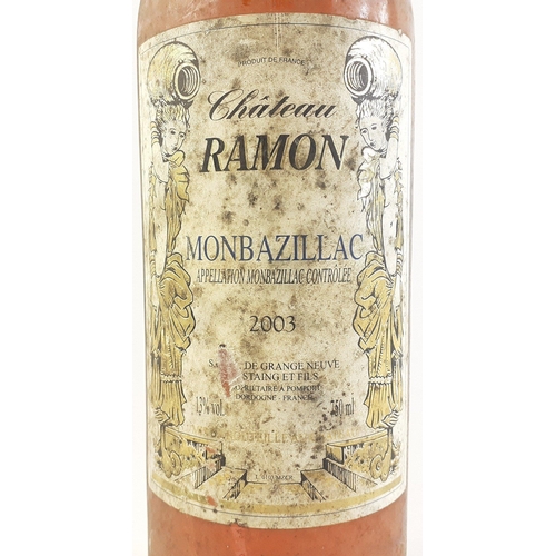 257 - A bottle of 2003 CHATEAU RAMON MONBAZILLAC 75cl purchased by vendor in 2005 - this wine bottle has b... 