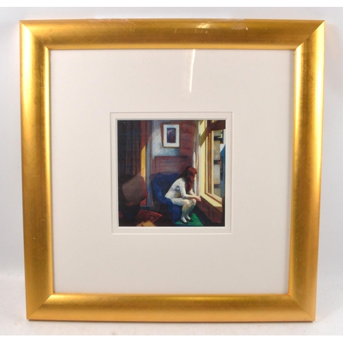 290 - A framed EDWARD HOPPER print entitled '11am' mounted and in a nice frame (frame size 18