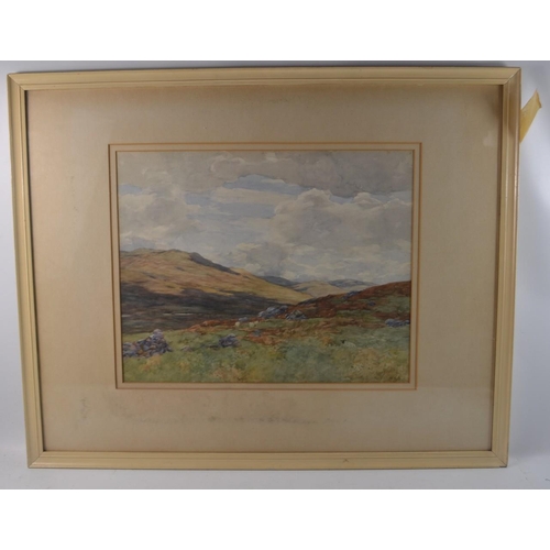 302 - AK BROWN  RSA RBL RSW 1849-1922 pair of antique pastel watercolours, 'Valley of The FILLAN', 50cm x ... 