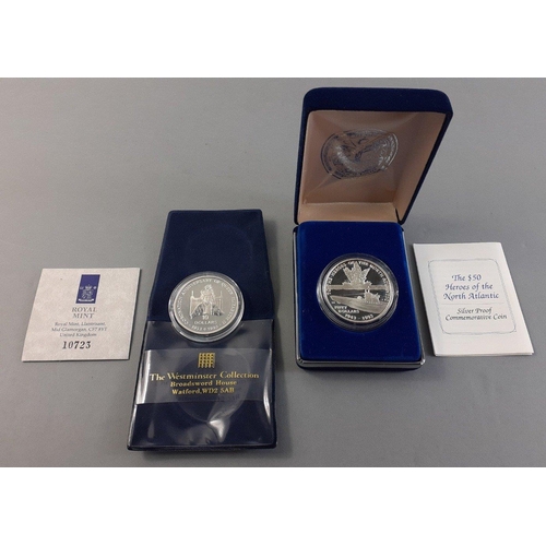 108 - Marshall Islands Silver Proof $50 and Solomon Islands $10 with certificate. Two nice Silver proof co... 