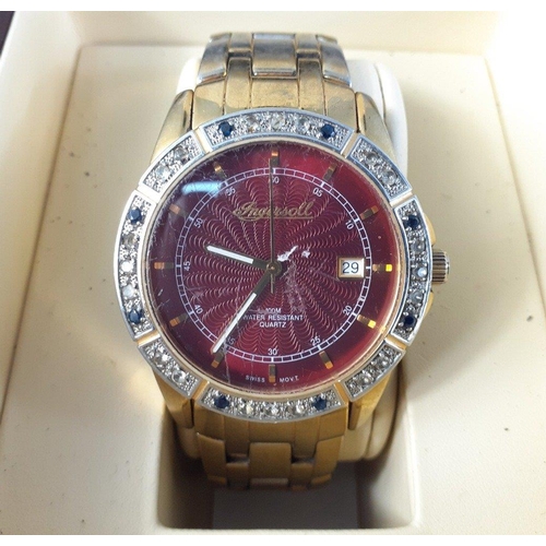 164 - INGERSOLL IG0546 KL quartz gents watch. crystal and box with wear, not currently running.#163