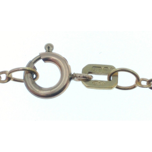 26 - A 375 fully hallmarked chain with a fully hallmarked mount and a centre disc marked Forward Trust Li... 