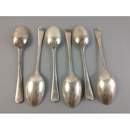 81 - A set of six STERLING SILVER dessert spoons. Hallmarked London 1936 and retailed by Harrods. RWB den... 