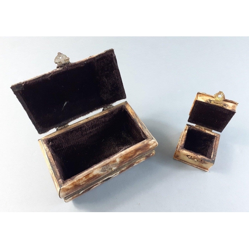 153 - Two marble effect trinket boxes, both lined, the larger 13 x 9 x 8cm approx#7