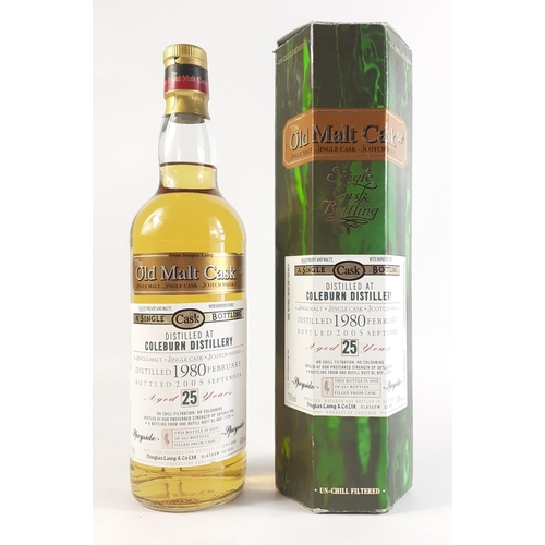 190 - 1980 25 years aged COLEBURN DISTILLERY single cask bottled 2005, one of only 661 bottles filled from... 