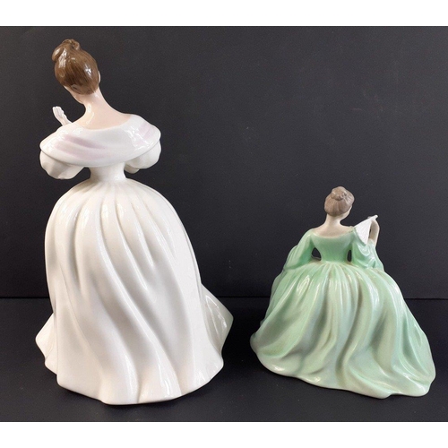 301 - Two attractive figurines being ROYAL DOULTON Summer Rose (HN3309) 21cm tall and COALPORT Justine 14c... 