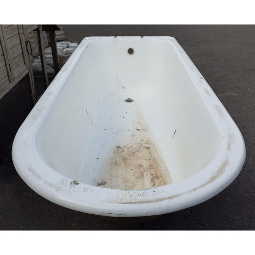 486 - ANTIQUE solid cast iron deep bath - would look great restored or even would make a great ornamental ... 