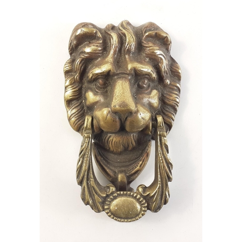 53 - A super large brass Lions head door knocker. 17cm tall and in excellent condition.#57