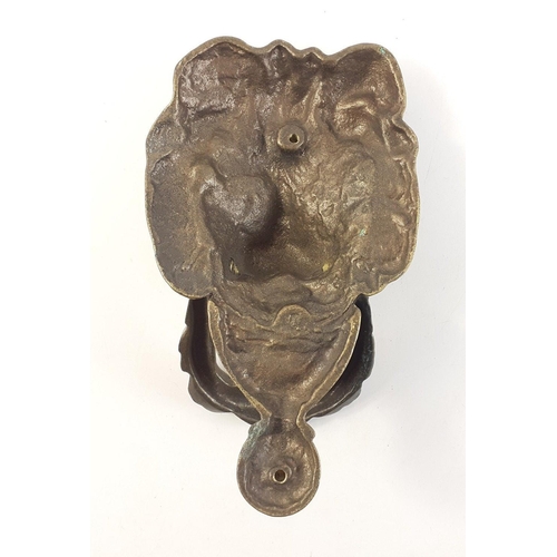 53 - A super large brass Lions head door knocker. 17cm tall and in excellent condition.#57