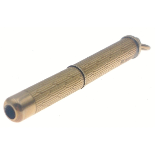 13 - A discreet 375 stamped fully hallmarked toothpick (4.5cm long approx).  No marks on the actual pick.... 