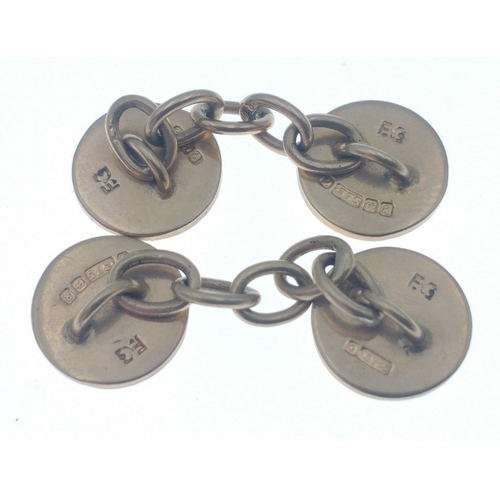 17 - A pair of 375 stamped and hallmarked gold cufflinks, weight approx 4.23g#17