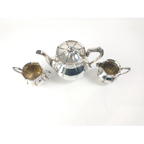 39 - A vintage JAMES DIXON & SONS EPBM silverware tea service (E934) comprising teapot, sugar and cre... 