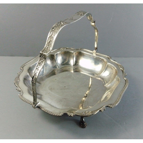 40 - A collection of EP ware to include a swing handle dish 25x24cm approx, also a tea/coffee service of ... 