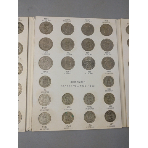 55 - A  full coin collector's folder - No 3 Great Britain shillings and sixpences 1937 -1966/7.  Includes... 