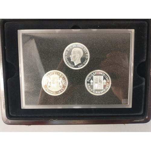 58 - Four boxed sets of commemorative coins to include boxed set of 12 plated coins with gilt Pre -Decima... 