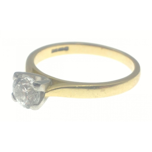 8 - Hallmark 18ct Birmingham gold A FABULOUS large SOLITAIRE DIAMOND (tested) round brilliant cut colour... 