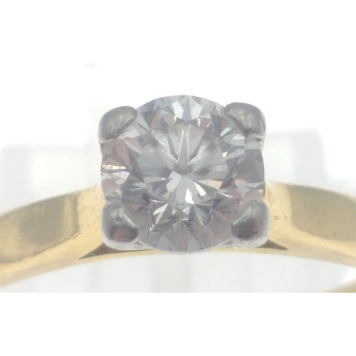 8 - Hallmark 18ct Birmingham gold A FABULOUS large SOLITAIRE DIAMOND (tested) round brilliant cut colour... 