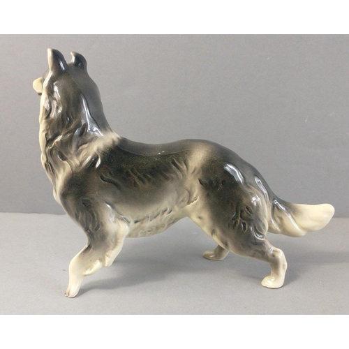 153 - A ceramic rough collie made in West Germany, stands 13cm high approx.  No damage#45