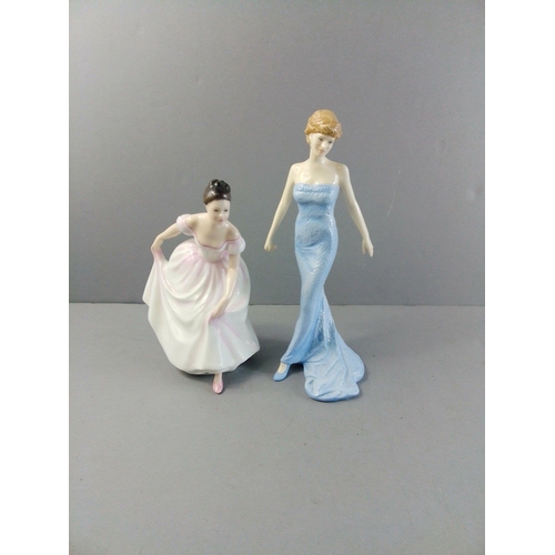 158 - ROYAL DOULTON Diana, Princess of Wales (23cm approx) and Danielle (HN3001) 18cm approx.  No damage#4... 