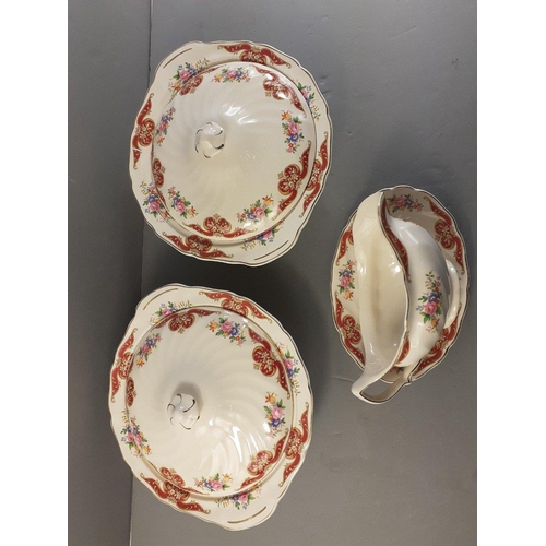 205 - JOHNSON BROS Old Chelsea china to include 2 x 24cm tureens, gravy boat and saucer#72