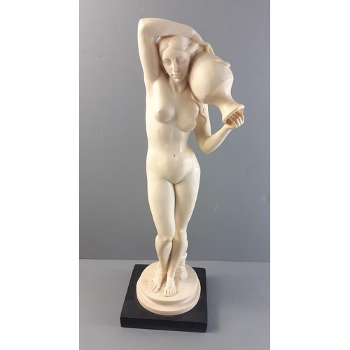 288 - Sculpted by A SANTINI, a composite classic figure statue on plinth standing approx 42cm#119