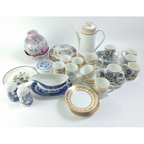 348 - A mixed china lot to include an ELIZABETHAN Swiss Cottage coffee service for 6 (one with chip in rim... 