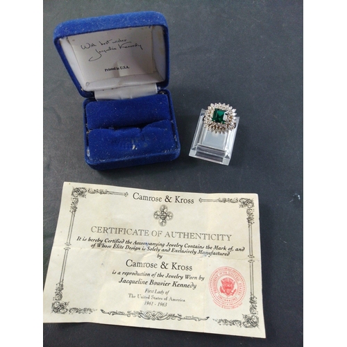 64 - A CAMROSE & KROSS reproduction silver 925 stamped ring as worn by Jacqueline Bouvier Kennedy set... 