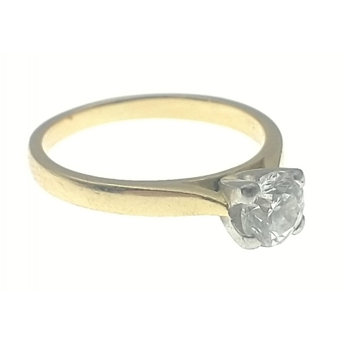 8 - Hallmark 18ct Birmingham gold A FABULOUS large SOLITAIRE DIAMOND (tested) round brilliant cut colour... 