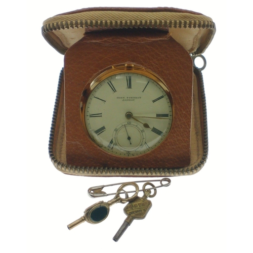 123 - JOHN FORREST of London large open faced 18ct gold pocket watch in travel case. A magnificent piece. ... 