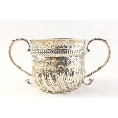 168 - A sterling silver twin handled sugar bowl, hallmarked London 1897, height 8cm approx, weight 169g ap... 