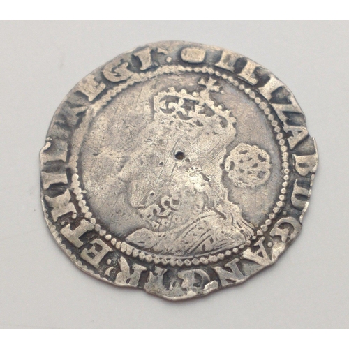 209 - 1592 ELIZABETH I silver sixpence in nice grade with some great detail. Wear to high spots.#216